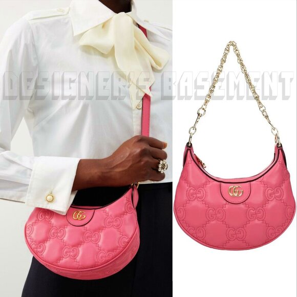 GUCCI mini LION pink GG Matelasse quilted Leather Double G chain crossbody bag🎁 - Picture 7 of 10